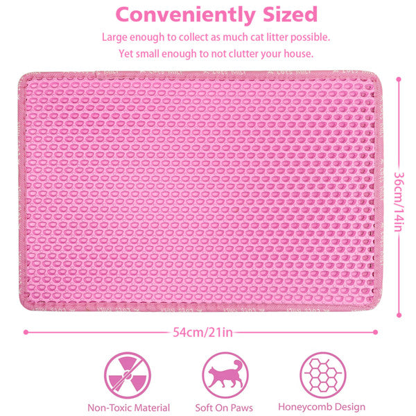 Premium Double Layer Rice Shape Cat Litter Mat Waterproof Pad