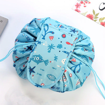 Animal Print Large Capacity Drawstring Cosmetic Storage Bag for Travel Use