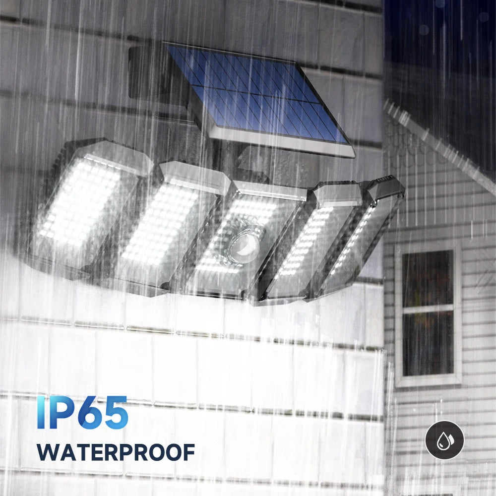 Ultra Bright Solar Street Light 5 Head Adjustable Waterproof LED