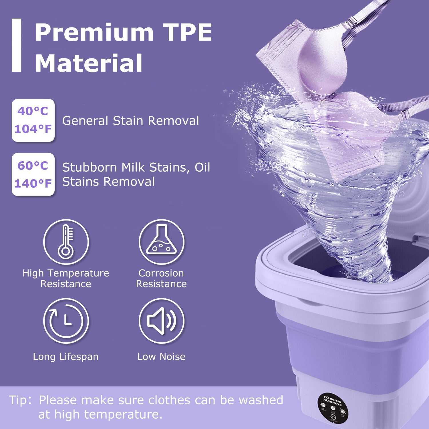 Powerful Foldable Portable Washing Machine Compact Laundry