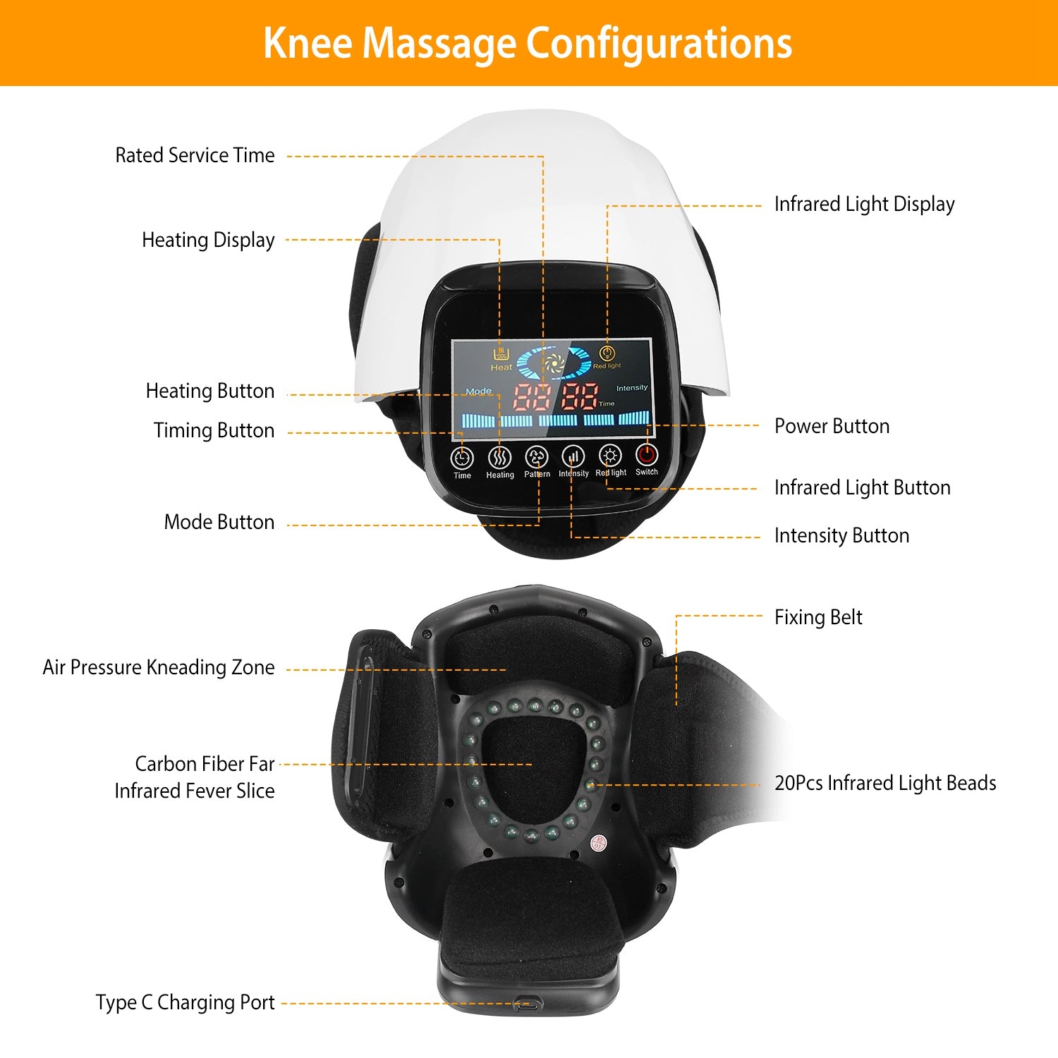 Advanced Knee Massager with Heat & Air Compression Pain Relief