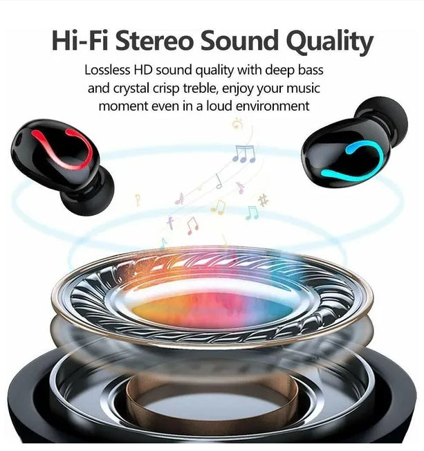 Bluetooth 5.1 TWS Earbuds Waterproof Stereo Wireless Headphones