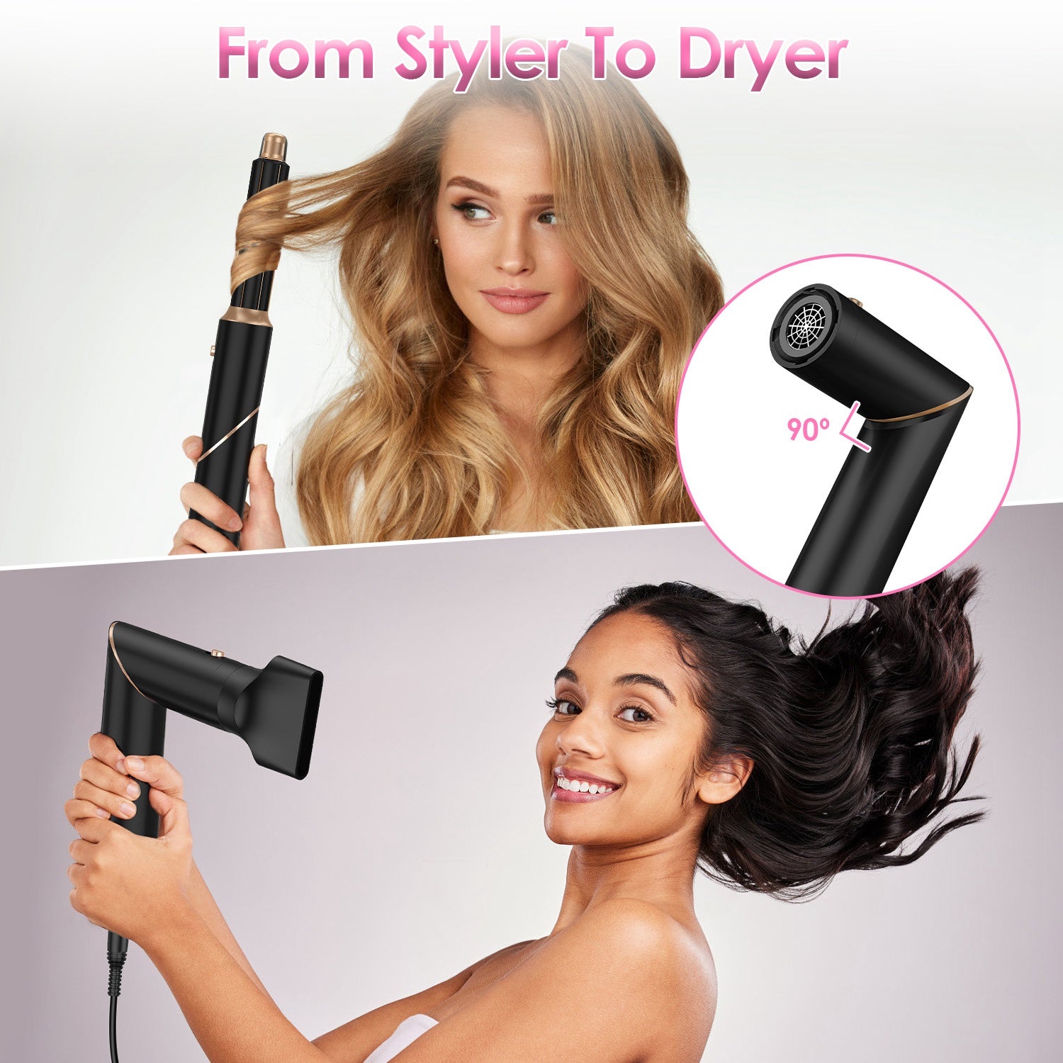 Professional 5-in-1 Hot Air Styler for Curling & Volumizing