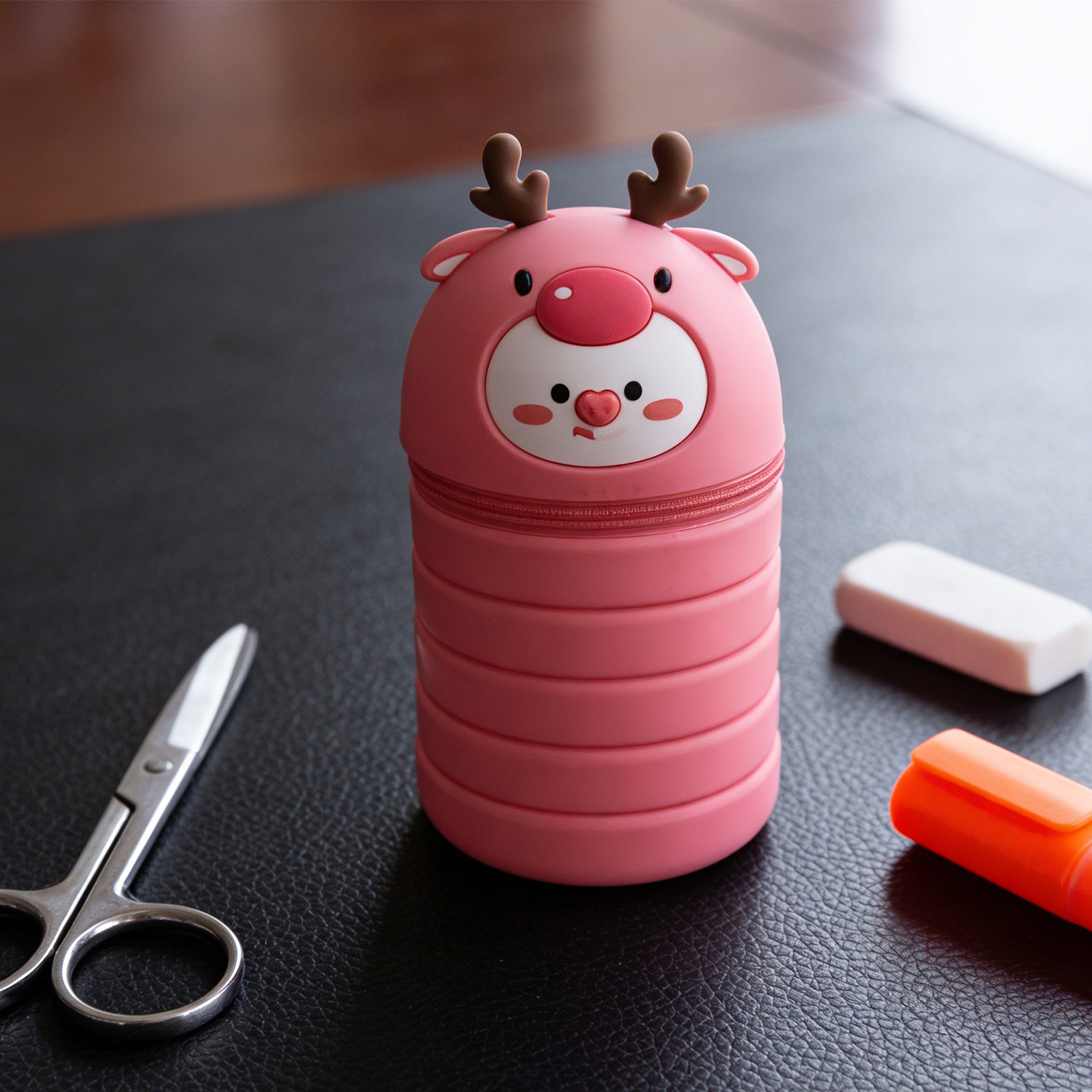 Silicone Elk Pencil Case Cute Durable Stationery Pouch