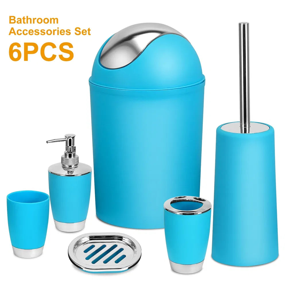 Premium 6-Piece Bathroom Accessories Set – Modern Organizer Kit