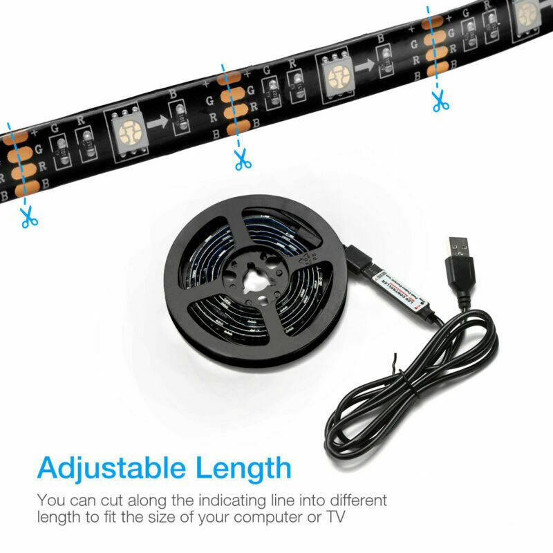 4x50CM USB RGB LED Strip Lights Kit with Remote for TV Background