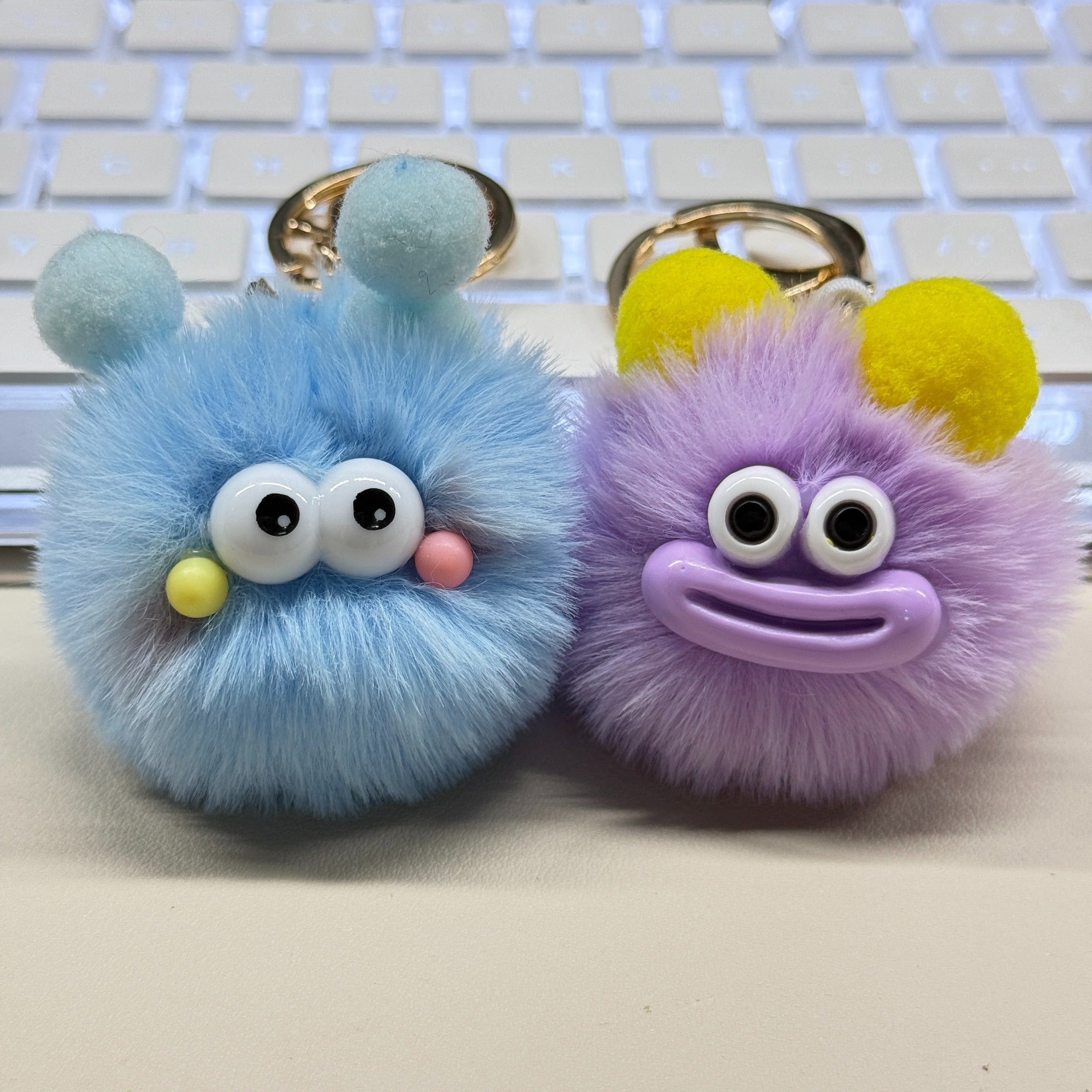 Premium Cute Plush Keychains – Soft Fluffy Cartoon Charm Set