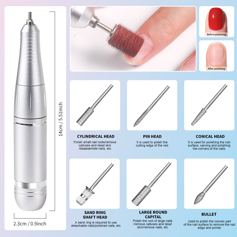 45000RPM Professional Rechargeable Nail Drill Kit