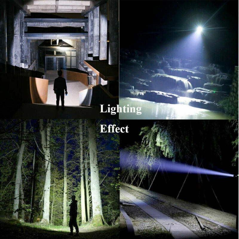 Tactical LED Flashlight USB Rechargeable Super Bright Torch