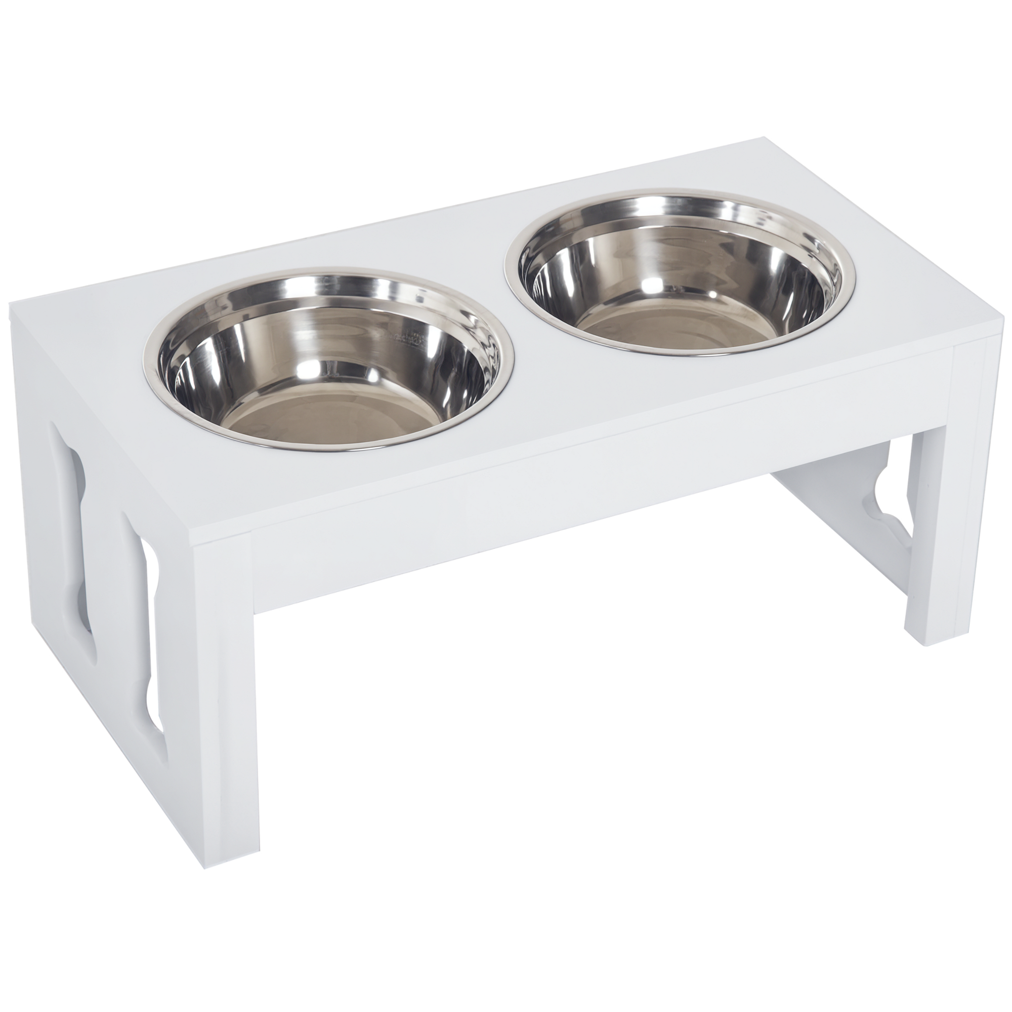 Modern Wooden Elevated Dog Bowls Decorative Raised Feeding Station
