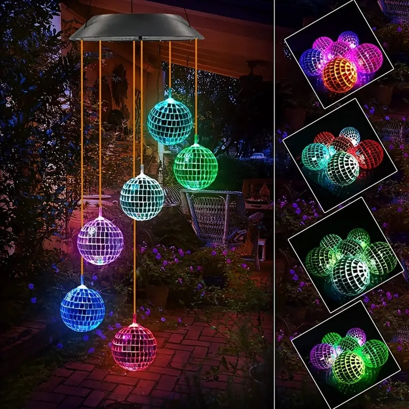 Color Changing Solar Wind Chimes LED Hanging Garden Decor
