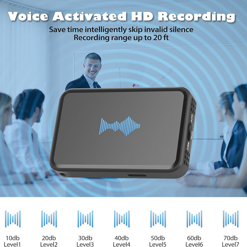Magnetic Voice Recorder with 60H Battery, USB-C Audio Recording Device