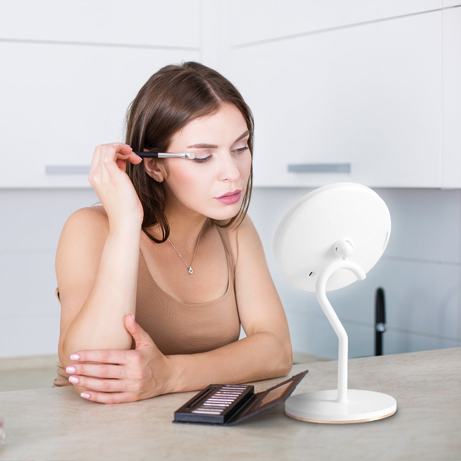 LED Makeup Mirror with 5X Magnification Dimmable Light Vanity