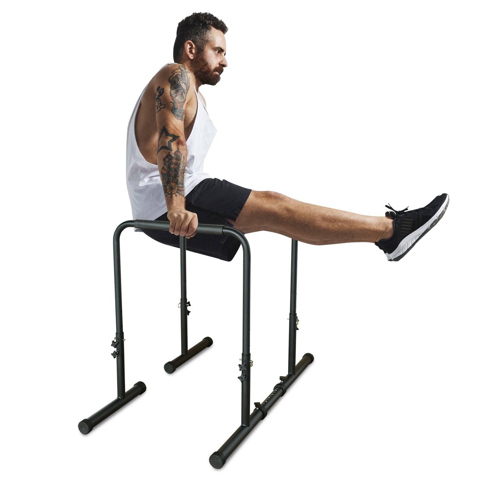 Heavy Duty Power Tower Dip Station with Adjustable Pull Up Bar