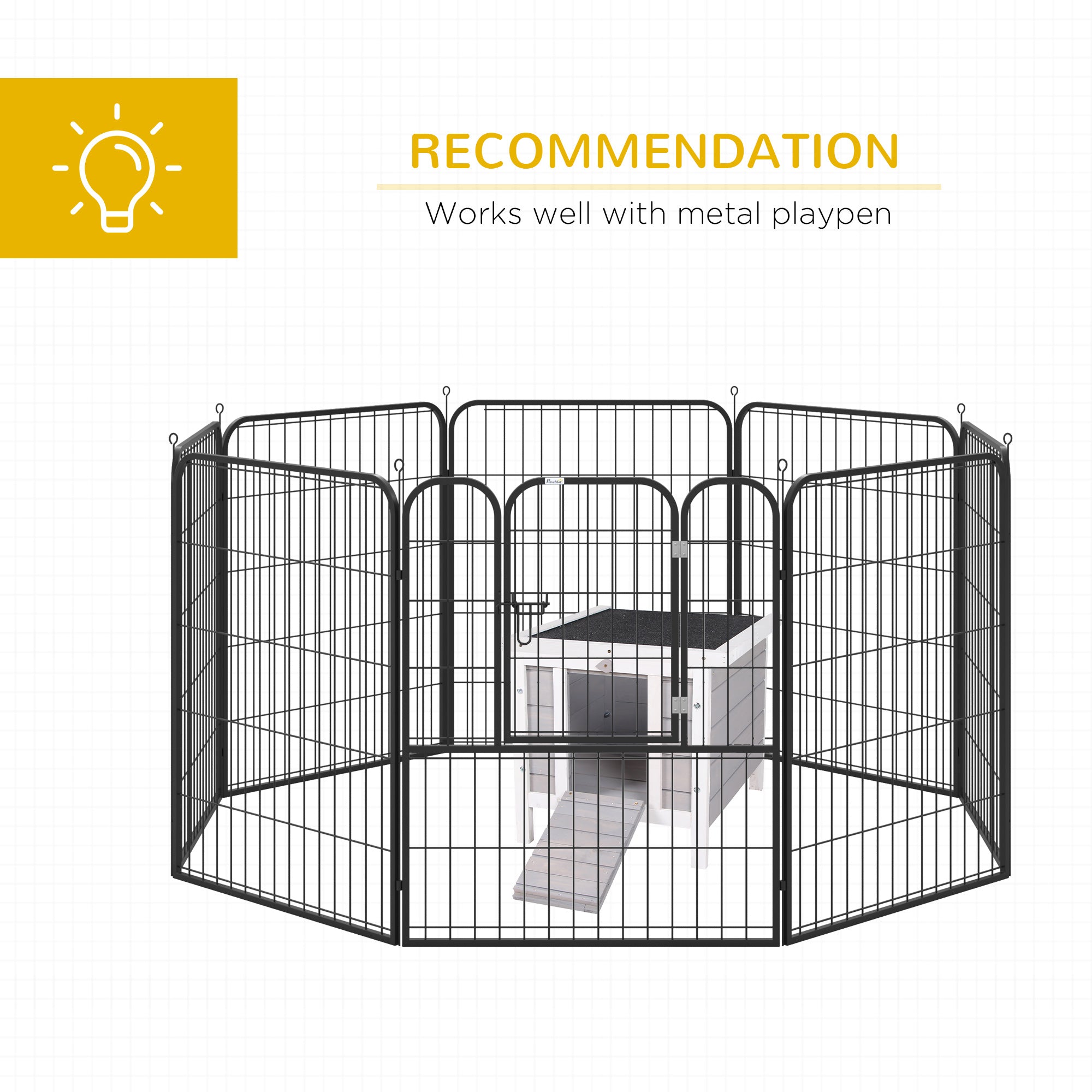 Premium Wooden Rabbit Hutch Cage Waterproof Roof Small Animal