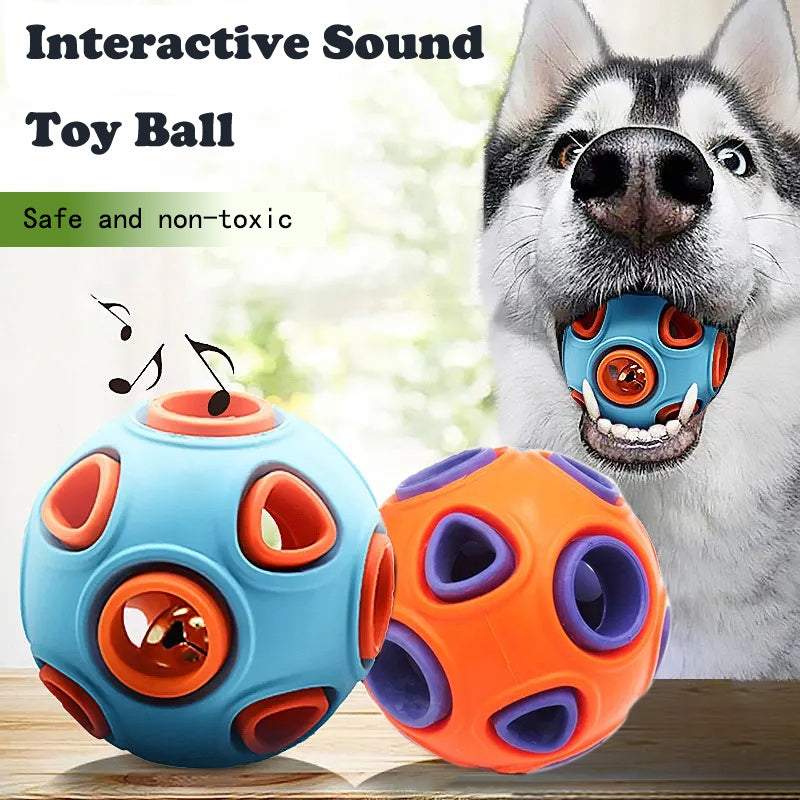 Premium Dog Rubber Ball Toy with Bell Sound Two Pack