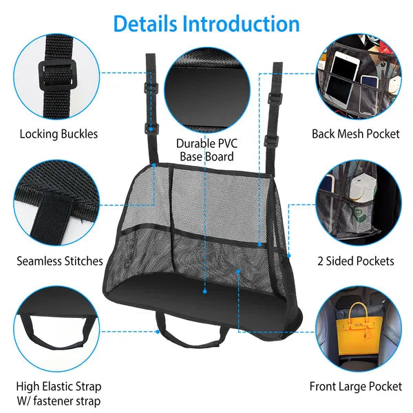 Car Seat Gap Storage Net Organizer Handbag Holder Mesh Pocket