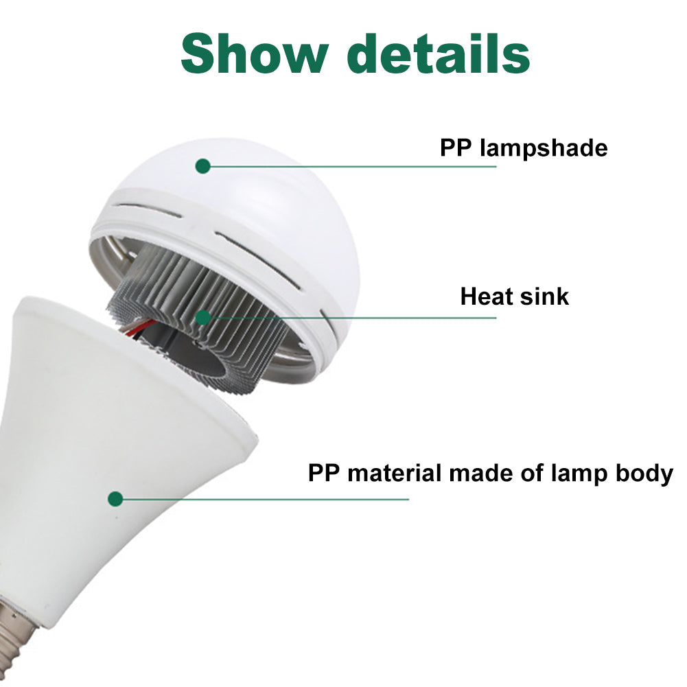 Rechargeable LED Emergency Bulb 12W Backup Light E27 Fast Charge