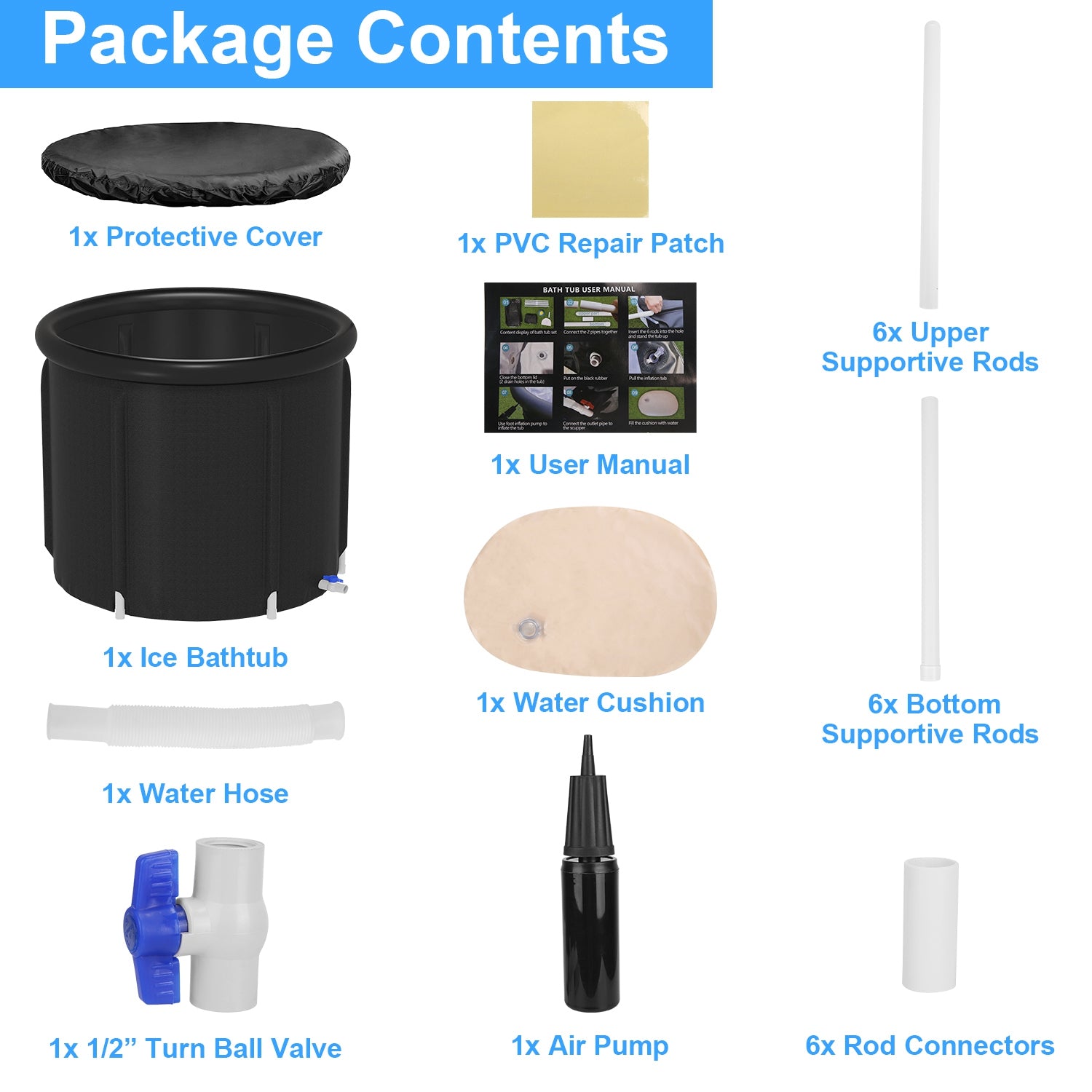 Premium Ice Bath Tub 97Gal Cold Plunge Portable Recovery Tub