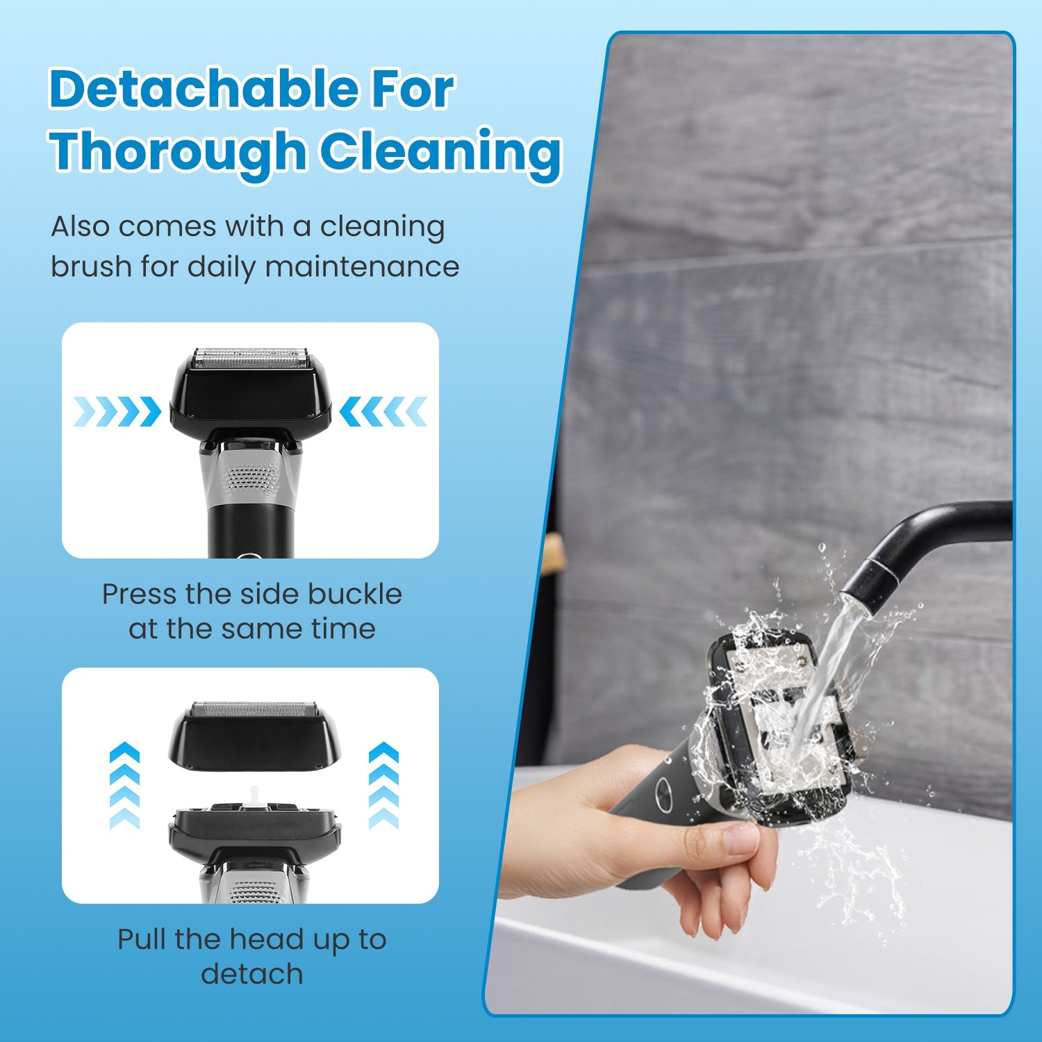 5 Blade Electric Foil Shaver Waterproof Beard Trimmer LED Display