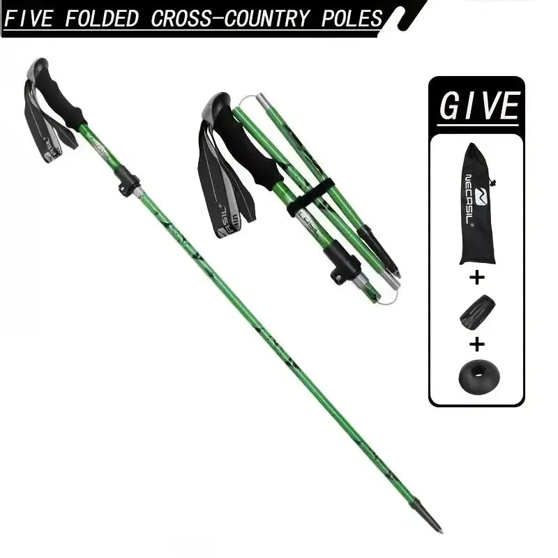 Lightweight Folding Trekking Cane with EVA Grip & Durable Lock