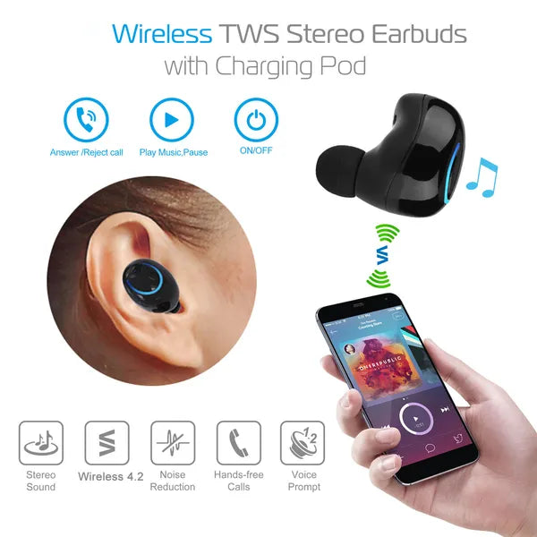 Wireless TWS Stereo Earbuds High Quality Sound Bluetooth Headset