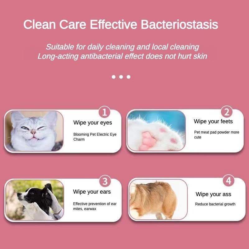 Premium Pet Wet Wipes Unscented Plant Based Cleaning Care