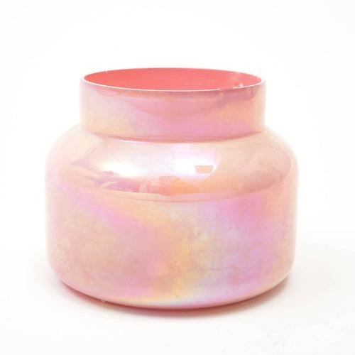 Pink Lustre Scented Candle Jar Elegant Fragrance Decor