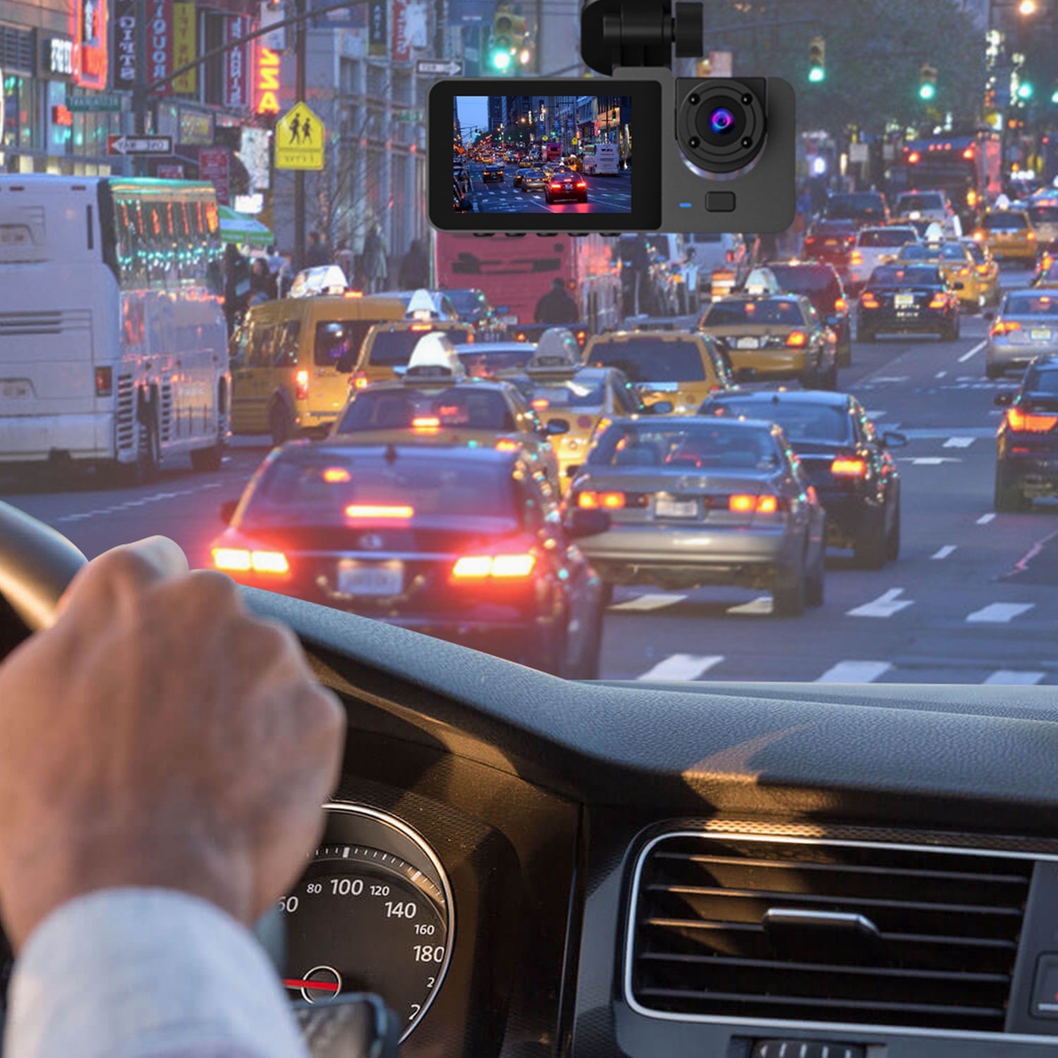 3 Channel Car Camera 1080P Dash Cam with 32GB Card