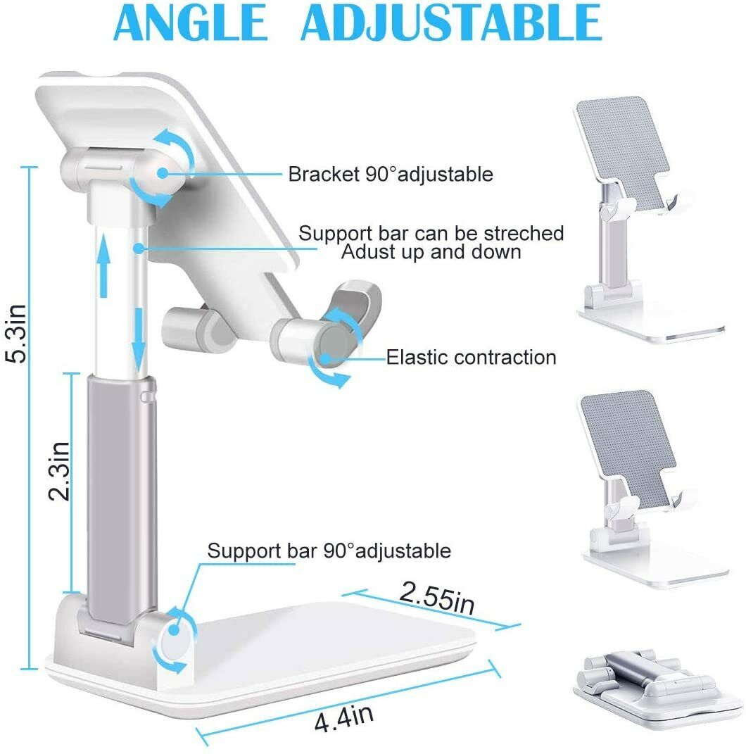 Adjustable Desktop Tablet and Mobile Phone Holder Foldable Stand