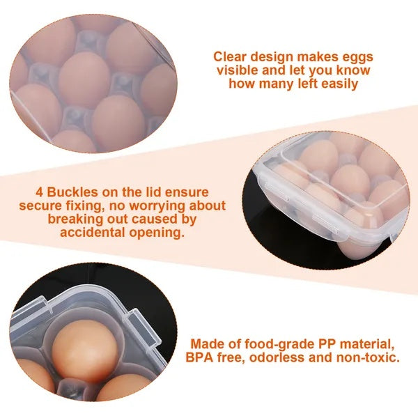 2PCS Stackable Plastic Egg Storage Box Rack