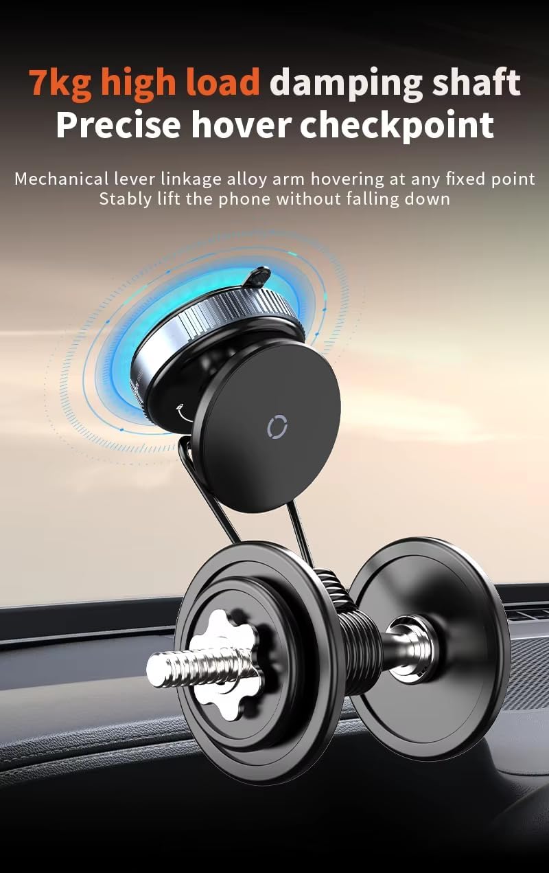 Car Phone Holder 360 Adjustable Magnetic Suction Mount Strong Grip