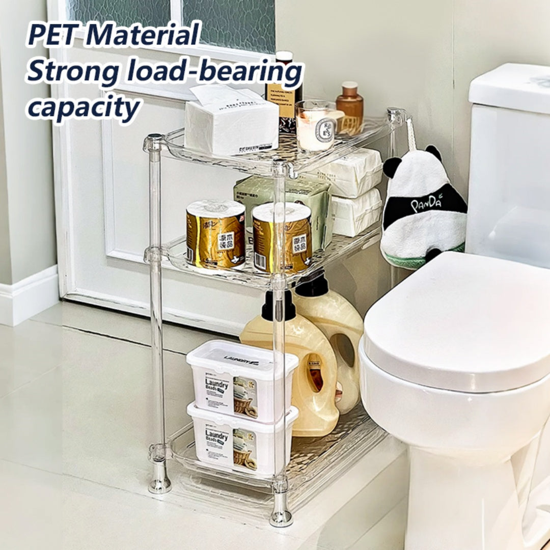 3 Layer Water Ripple Transparent Bathroom Storage Shelf