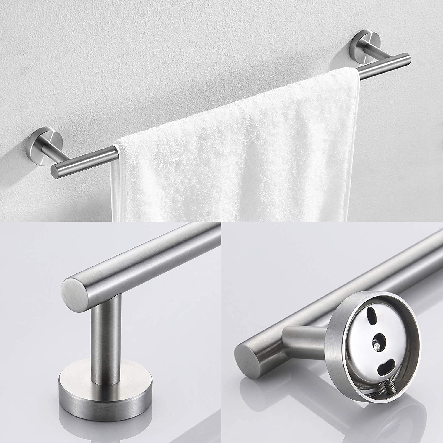 3PCS Bathroom Towel Rack Set Stainless Steel Wall Mount