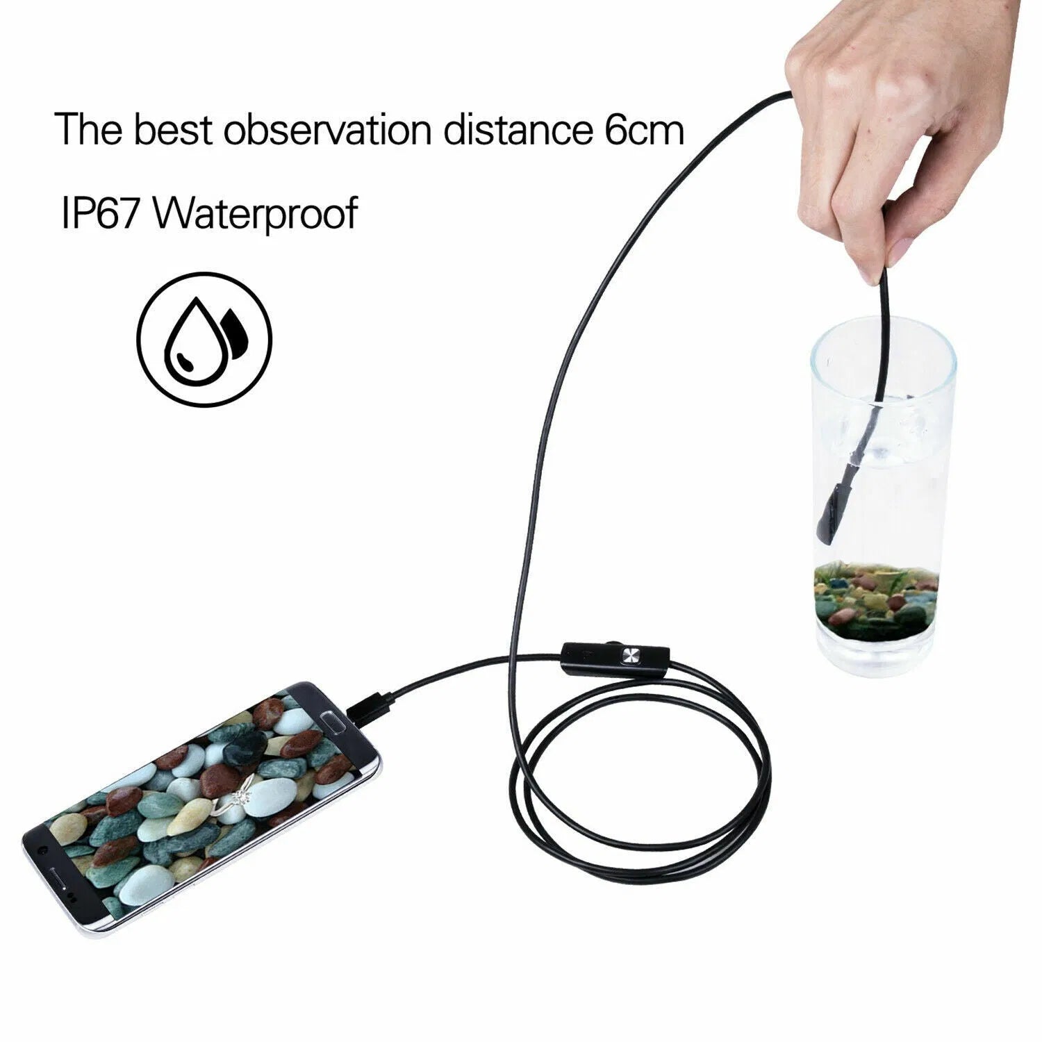 USB Endoscope Camera 5M Cable 6LED Borescope for Android