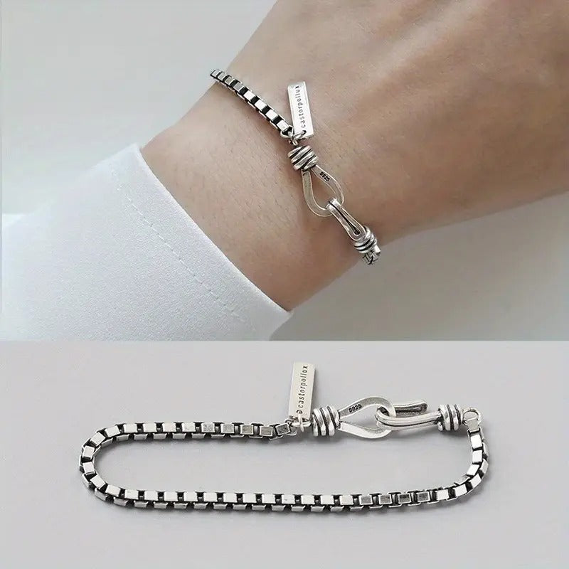 Stylish Vintage Cross Bracelet Box Chain Unisex Fashion Jewelry