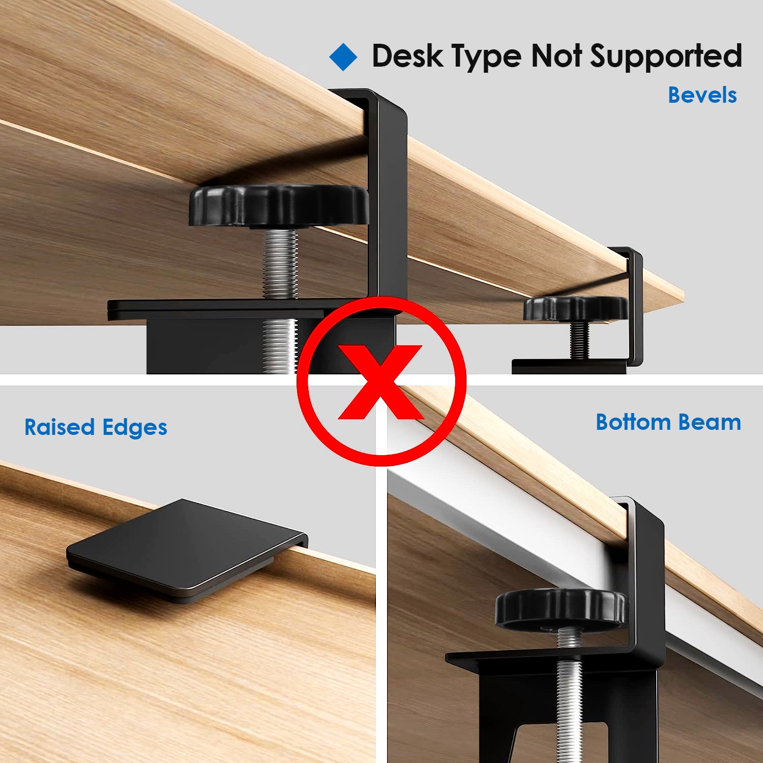 Under Desk Keyboard Tray Retractable Slide Out Drawer Clamp