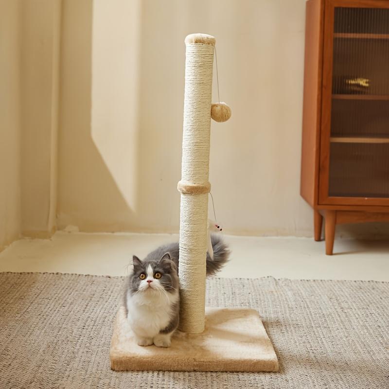 Durable Cat Scratching Post with Sisal Rope and Hanging Ball Toy