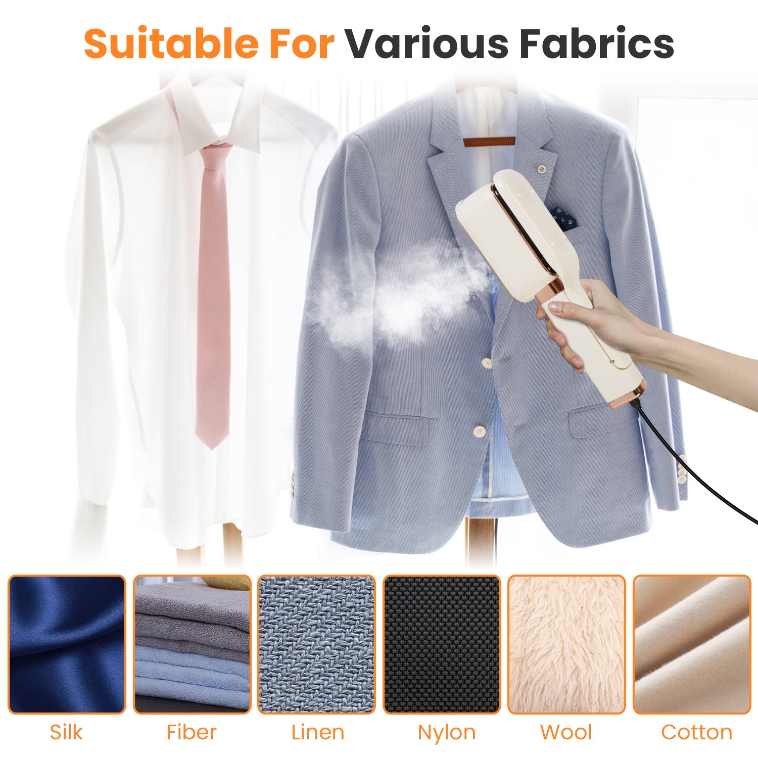 Powerful 3 in 1 Steam Iron Portable Travel Garment Steamer