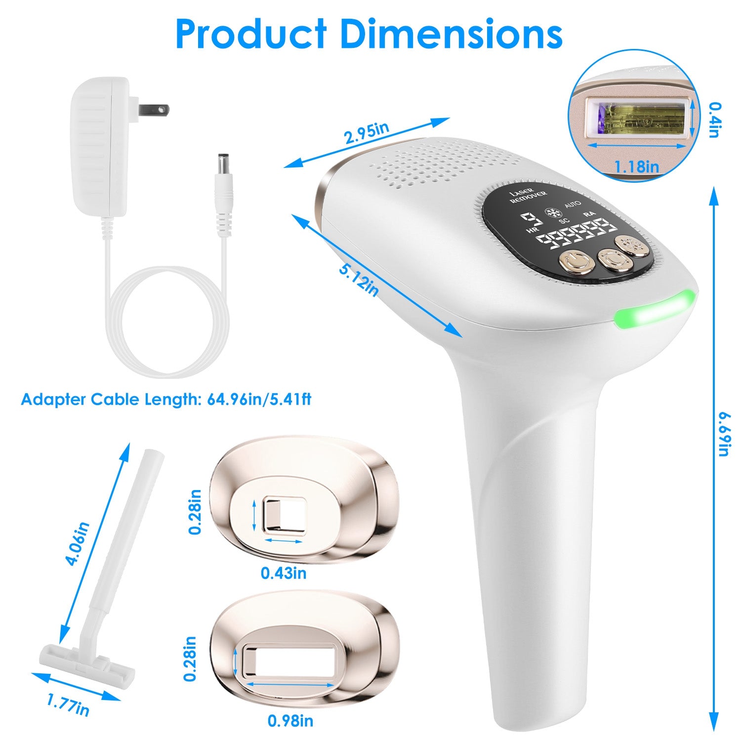 3-in-1 IPL Hair Removal Device with Ice Cooling and 9 Levels