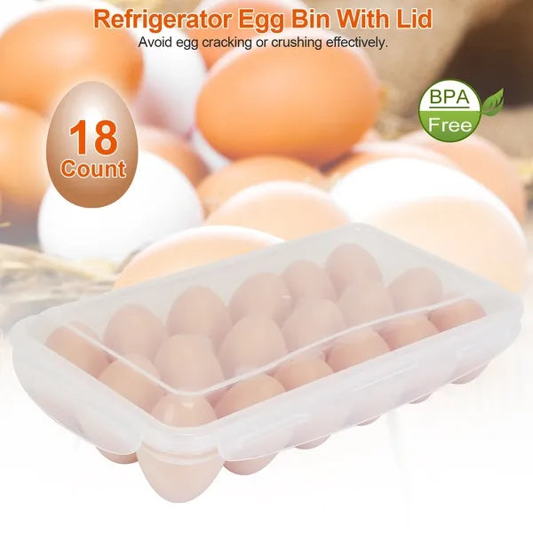 2PCS Stackable Plastic Egg Storage Box Rack