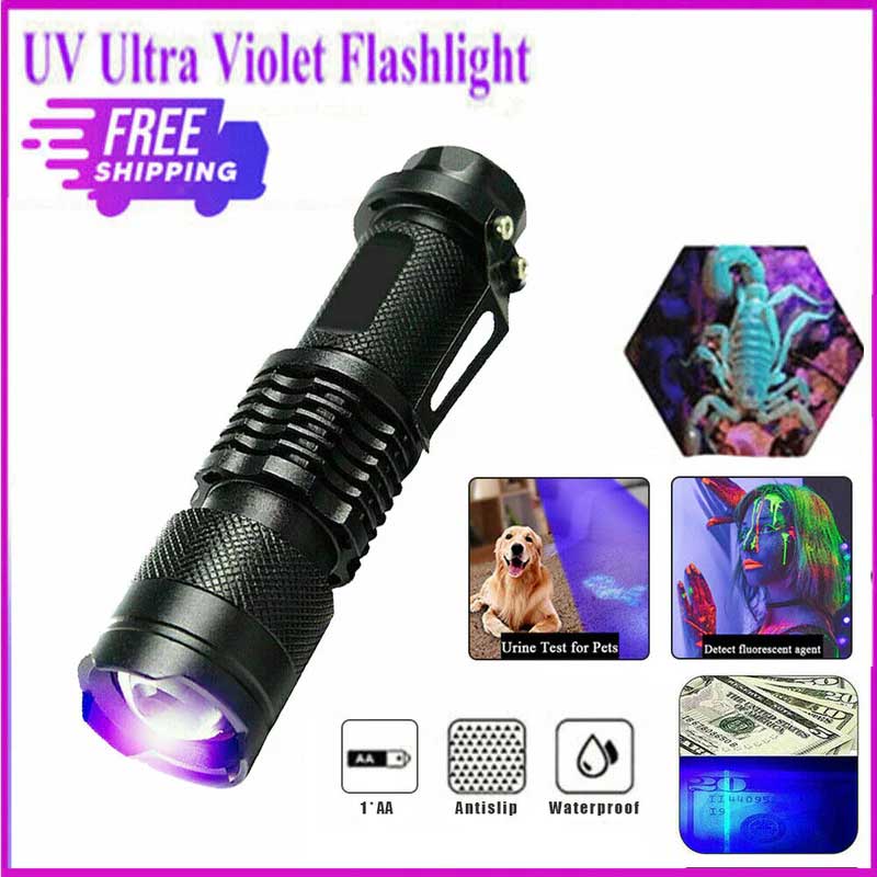 Ultra Bright UV Flashlight 395nm Mini Blacklight Inspection Torch