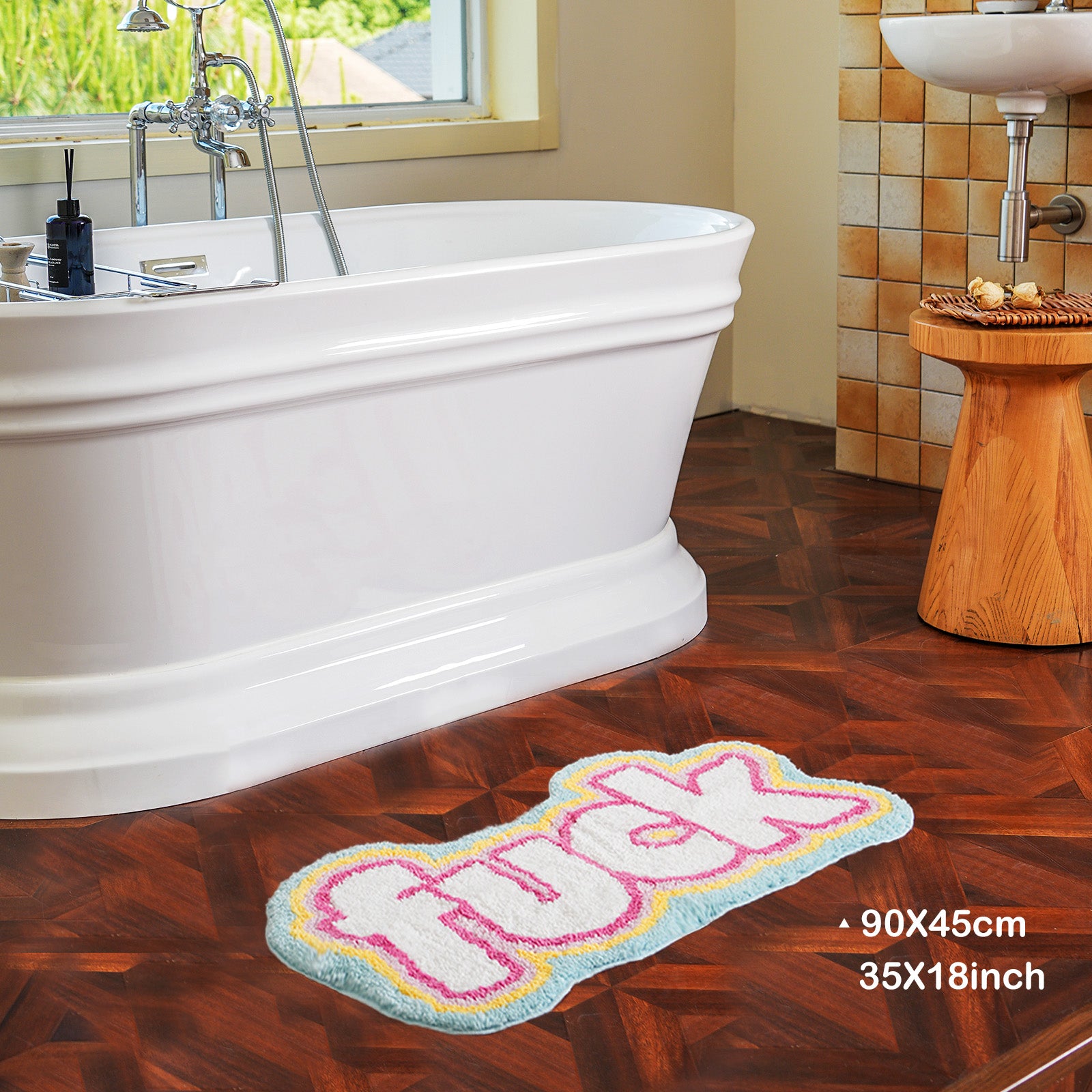 Non Slip Microfiber Bath Rug Absorbent Washable Bathroom Mat