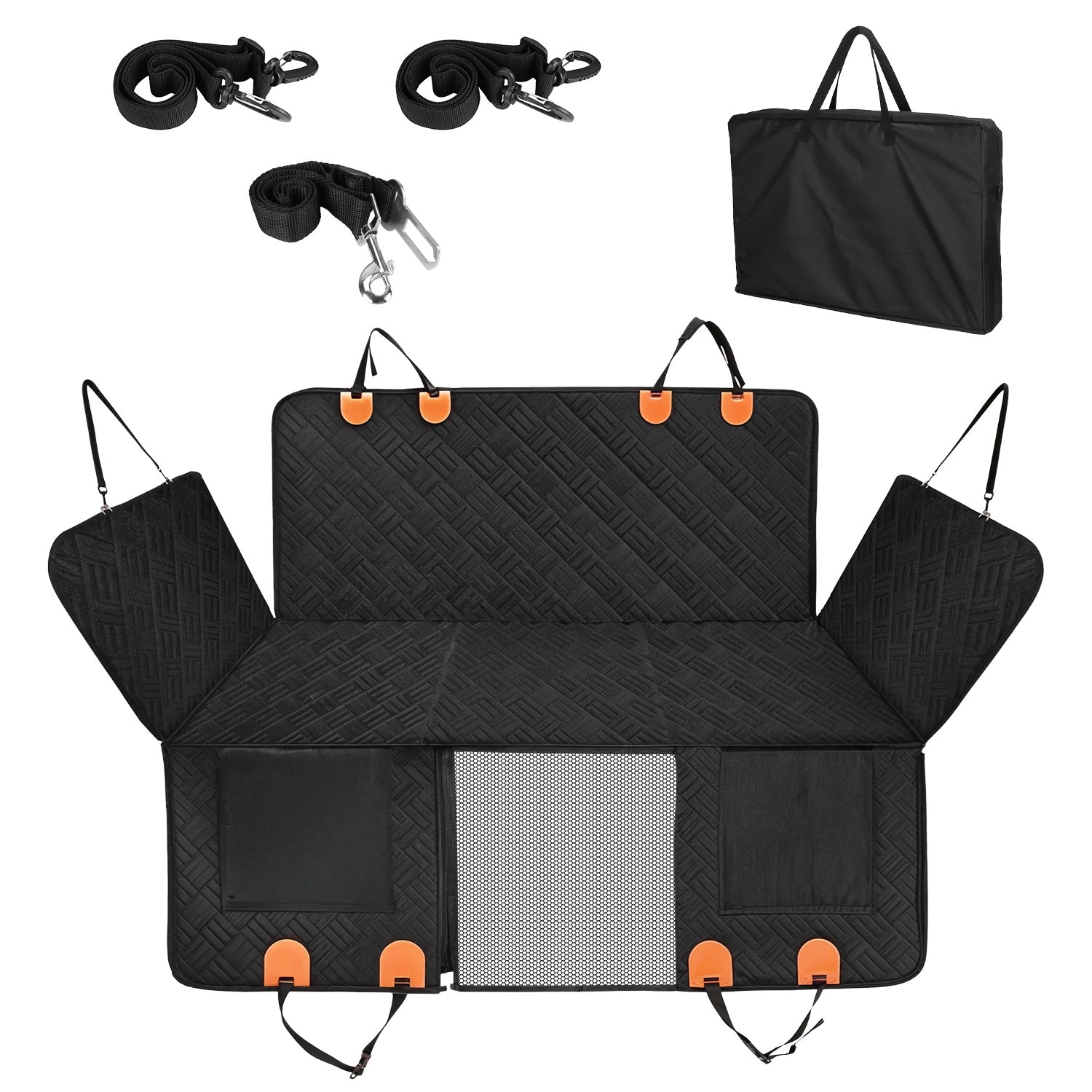 Waterproof Dog Car Seat Cover Hammock with Back Seat Extender