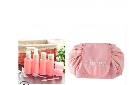 Animal Print Large Capacity Drawstring Cosmetic Storage Bag for Travel Use