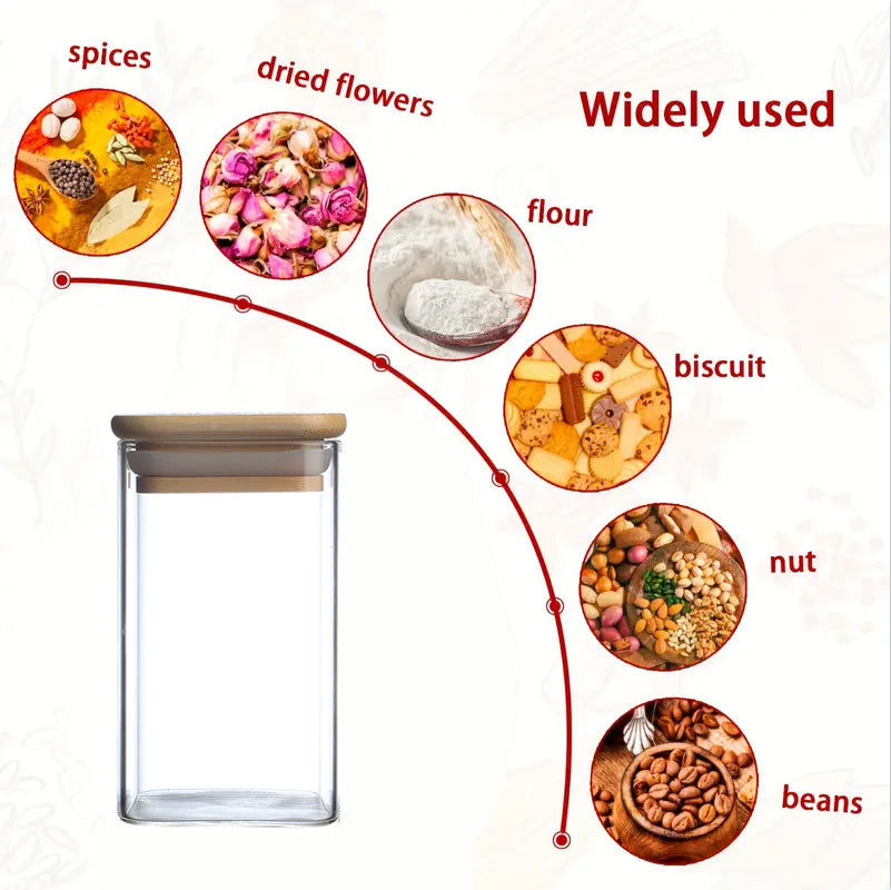 12 Pcs Square Spice Jars with 72 Labels