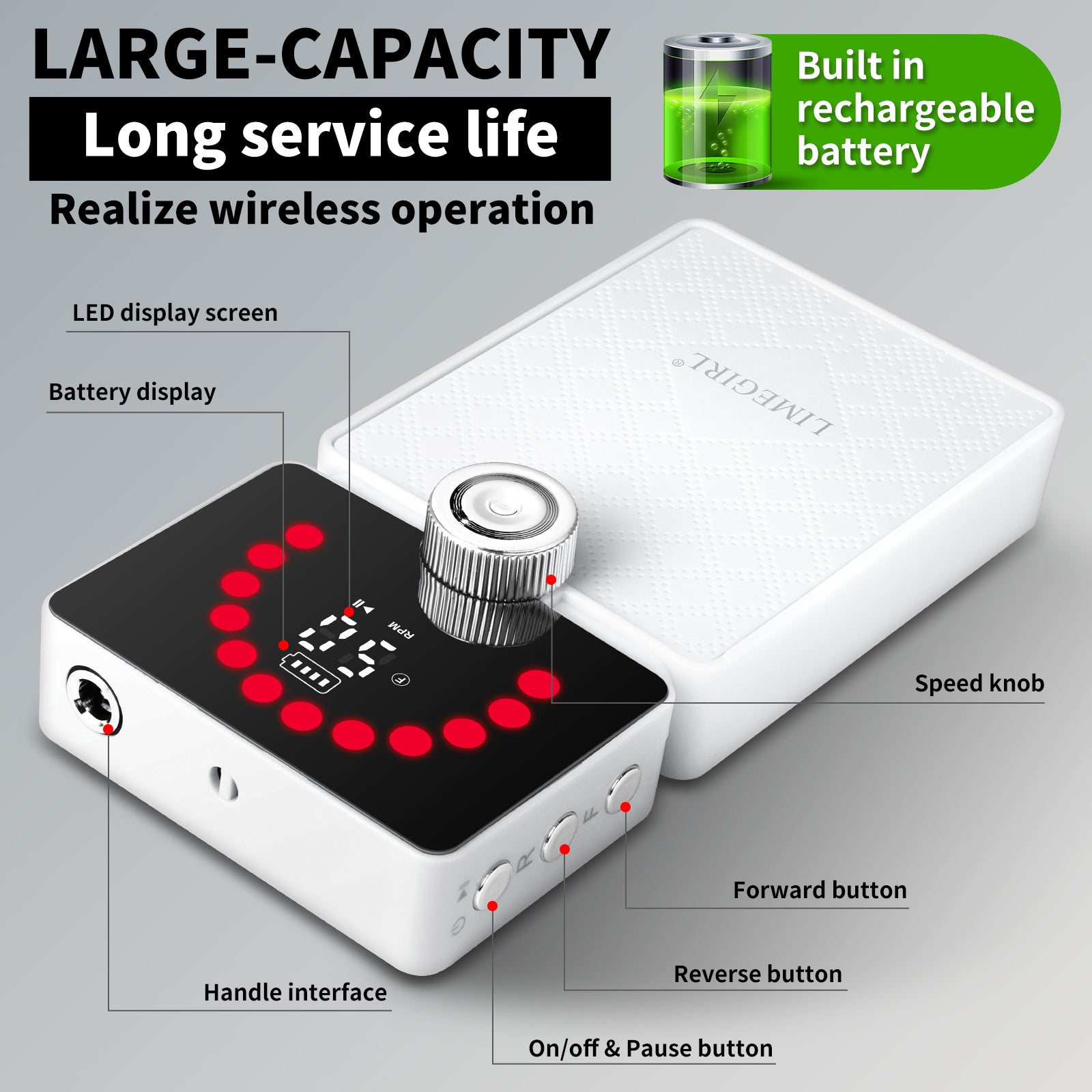 50000RPM Portable Rechargeable Nail Drill
