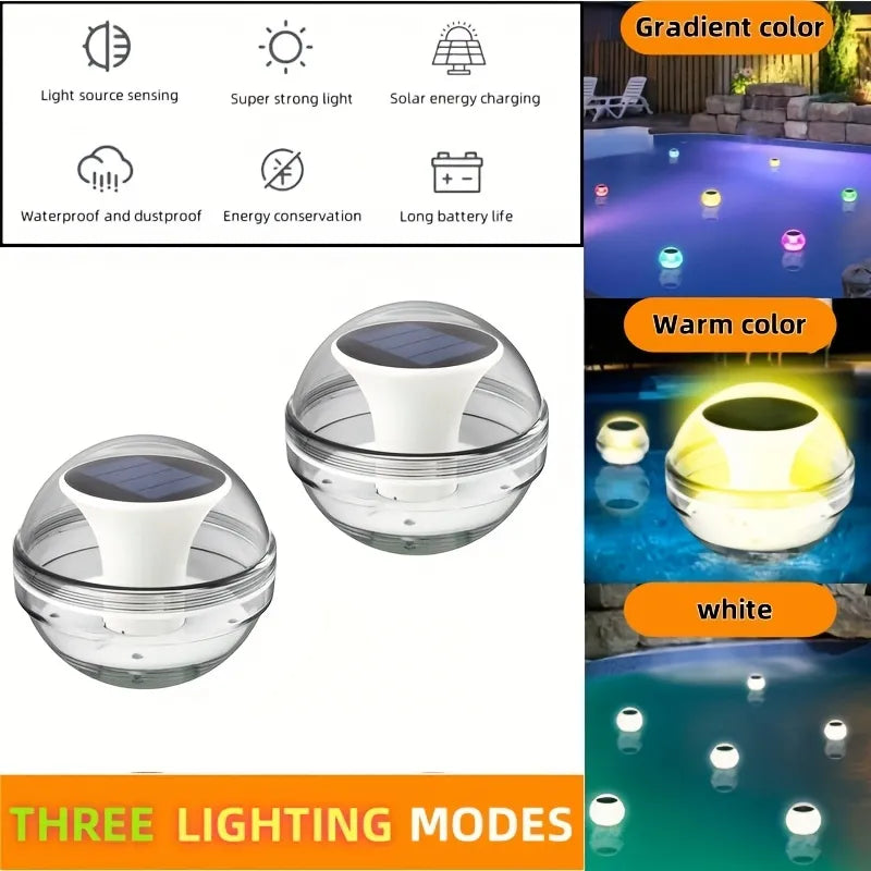 Solar Floating Pool Lights – 6PCS Waterproof Color LED Globes