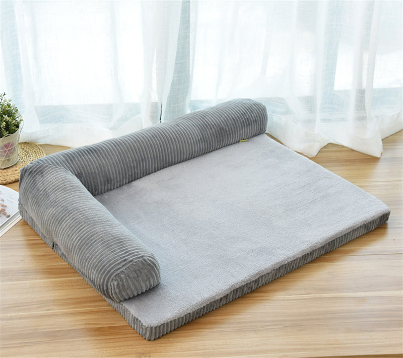 Corduroy Pet Dog Bed Soft Washable Sofa Bed Non Slip Bottom