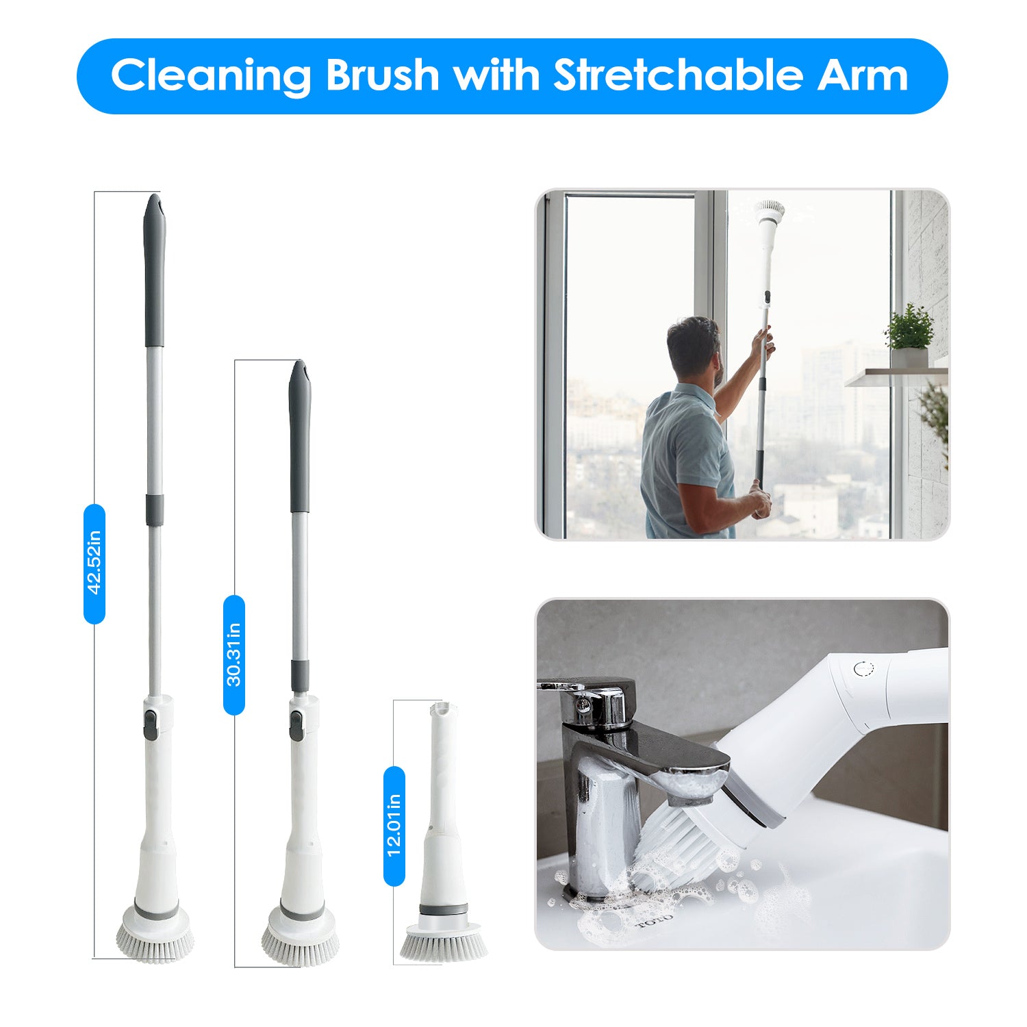 Powerful Electric Spin Scrubber Cordless Telescopic Cleaner
